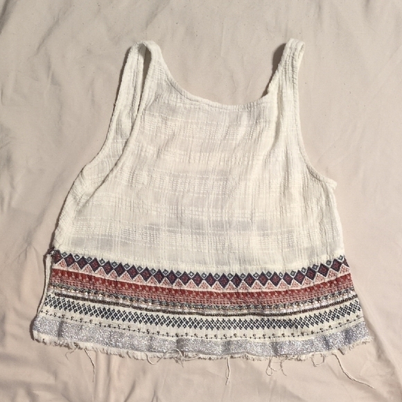 Anthropologie Ecote Womens Tank Top Scoop Neck Sleeveless Embroidered Size Small - Picture 1 of 5